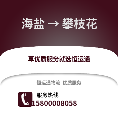 嘉兴海盐到攀枝花物流专线_嘉兴海盐到攀枝花货运专线公司